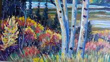 Load image into Gallery viewer, Original Oil Painting, Autumn Birch Trees, 47.5x31.5&quot;, 1808222, Free Shipping
