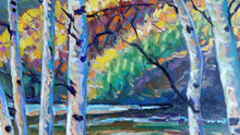 Load image into Gallery viewer, Original Oil Painting, Autumn Birch Trees, 47.5x31.5&quot;, 1808222, Free Shipping
