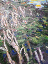 Load image into Gallery viewer, Original Oil Painting, Reflection of Trees by the Lake, 80x60cm, 2002182
