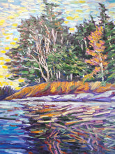 Load image into Gallery viewer, Original Oil Painting, Reflection of Trees by the Lake, 80x60cm, 2002182
