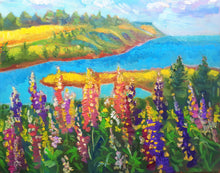 Load image into Gallery viewer, Original Oil Painting,  Landscape Flower Field in Canada Quebec, 2020423, 16&quot;x20&quot;
