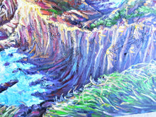 Load image into Gallery viewer, Original Oil Painting, Rocky Coast Waves, 55.1x39.4 inch, 2003261
