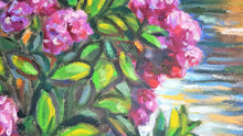 Load image into Gallery viewer, Original Oil Painting,Pink Flower on River Bank, 80x60cm, 2009211
