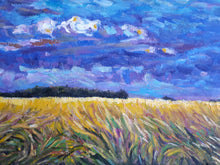 Load image into Gallery viewer, Original Oil Painting, Cloudy Field
