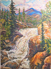 Load image into Gallery viewer, Original Oil Painting , Athabasca Falls in Jasper Park Canada, 31.5x24.5, 210127
