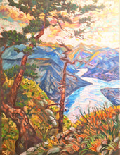 Load image into Gallery viewer, Original Oil Painting, Pine Trees on Rocky Mountain, 24.5x31.5x1.5,210127
