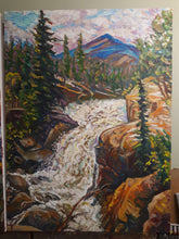 Load image into Gallery viewer, Original Oil Painting , Athabasca Falls in Jasper Park Canada, 31.5x24.5, 210127
