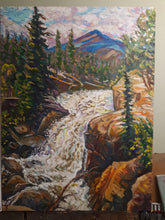 Load image into Gallery viewer, Original Oil Painting , Athabasca Falls in Jasper Park Canada, 31.5x24.5, 210127
