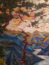 Load image into Gallery viewer, Original Oil Painting, Pine Trees on Rocky Mountain, 24.5x31.5x1.5,210127
