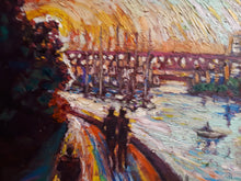 Load image into Gallery viewer, Original Oil Painting, Vancouver Downtown Sunrise, 210129, 16x20x0.75inch
