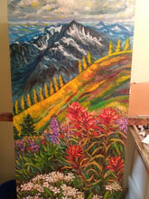 Load image into Gallery viewer, Original Oil Painting,Spring at Rocky Mountain , 48&quot;x24&quot;, 1902131, free shipping
