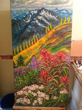 Load image into Gallery viewer, Original Oil Painting,Spring at Rocky Mountain , 48&quot;x24&quot;, 1902131, free shipping
